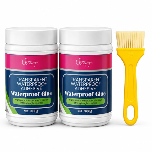 AVRIX Transparent Waterproofing Glue with Brush for Roof Leakage, Crack Seal Water Leakage Solution Indoor Outdoor, Waterproof Adhesive Sealant for Bathroom... Size:Pack of 2
